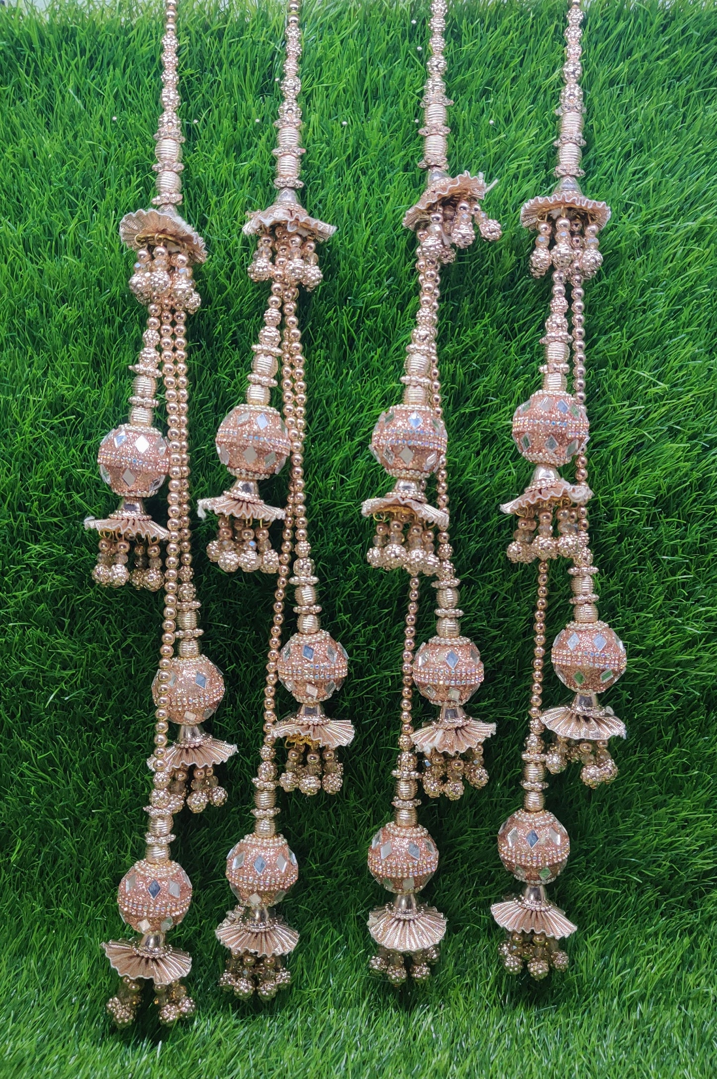 Silver/ Rose Gold/ Gold beaded Lahenga Latkan Tassels, home décor, hanging for Handbags, Indian Sewing Latkan for Saree, Dupatta