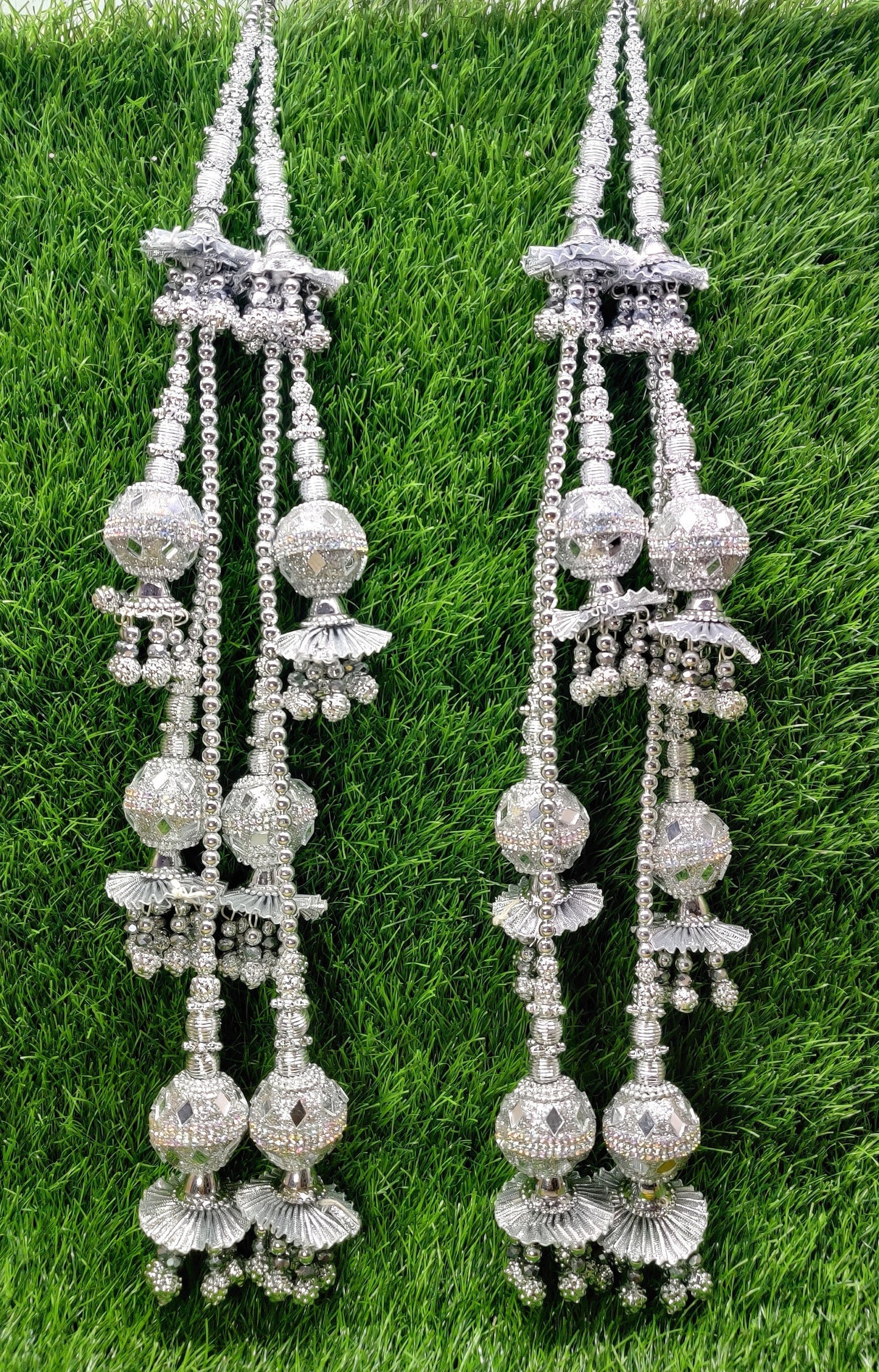 Silver/ Rose Gold/ Gold beaded Lahenga Latkan Tassels, home décor, hanging for Handbags, Indian Sewing Latkan for Saree, Dupatta