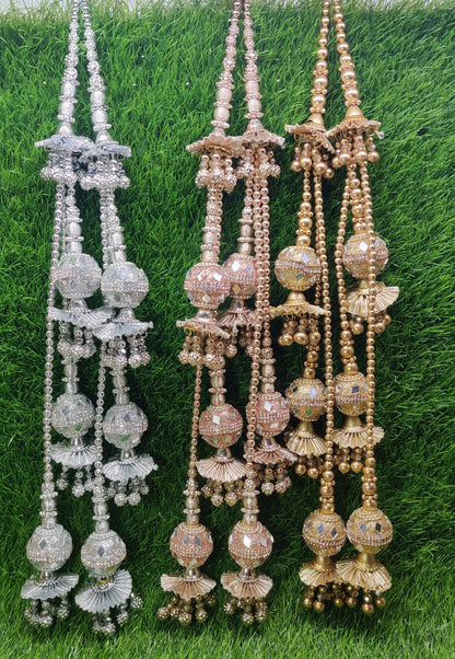 Silver/ Rose Gold/ Gold beaded Lahenga Latkan Tassels, home décor, hanging for Handbags, Indian Sewing Latkan for Saree, Dupatta