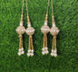 Lt Gold/ Rose Gold Pearl beaded Blouse Lahenga Latkan Tassels, home décor, hanging for Handbags, Indian Sewing Latkan for Saree, Dupatta