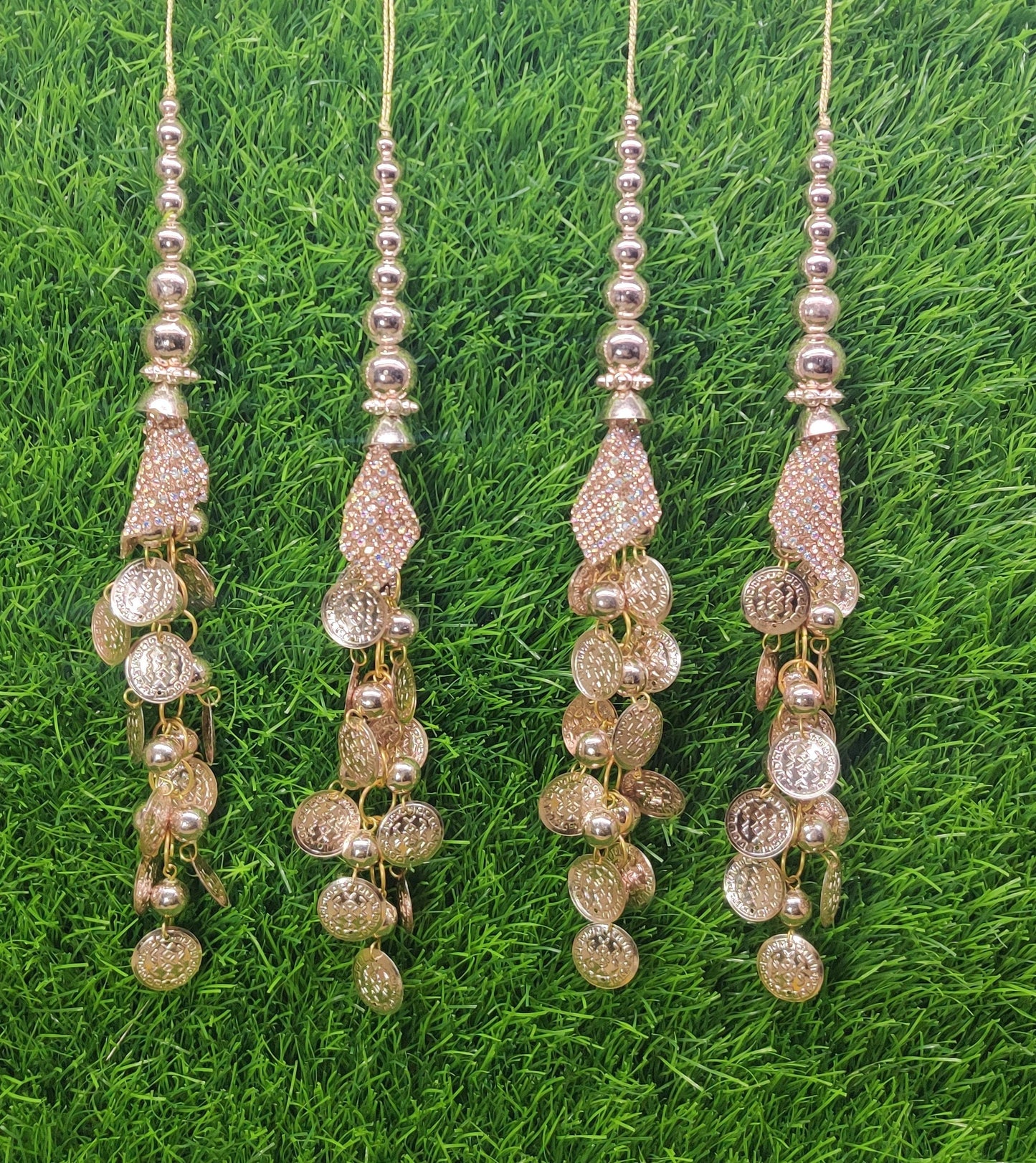 Silver/ Lt Golden / Gold/ Rose Gold beaded Blouse Lahenga Latkan Tassels, home décor, Indian Sewing Latkan for Saree, Dupatta