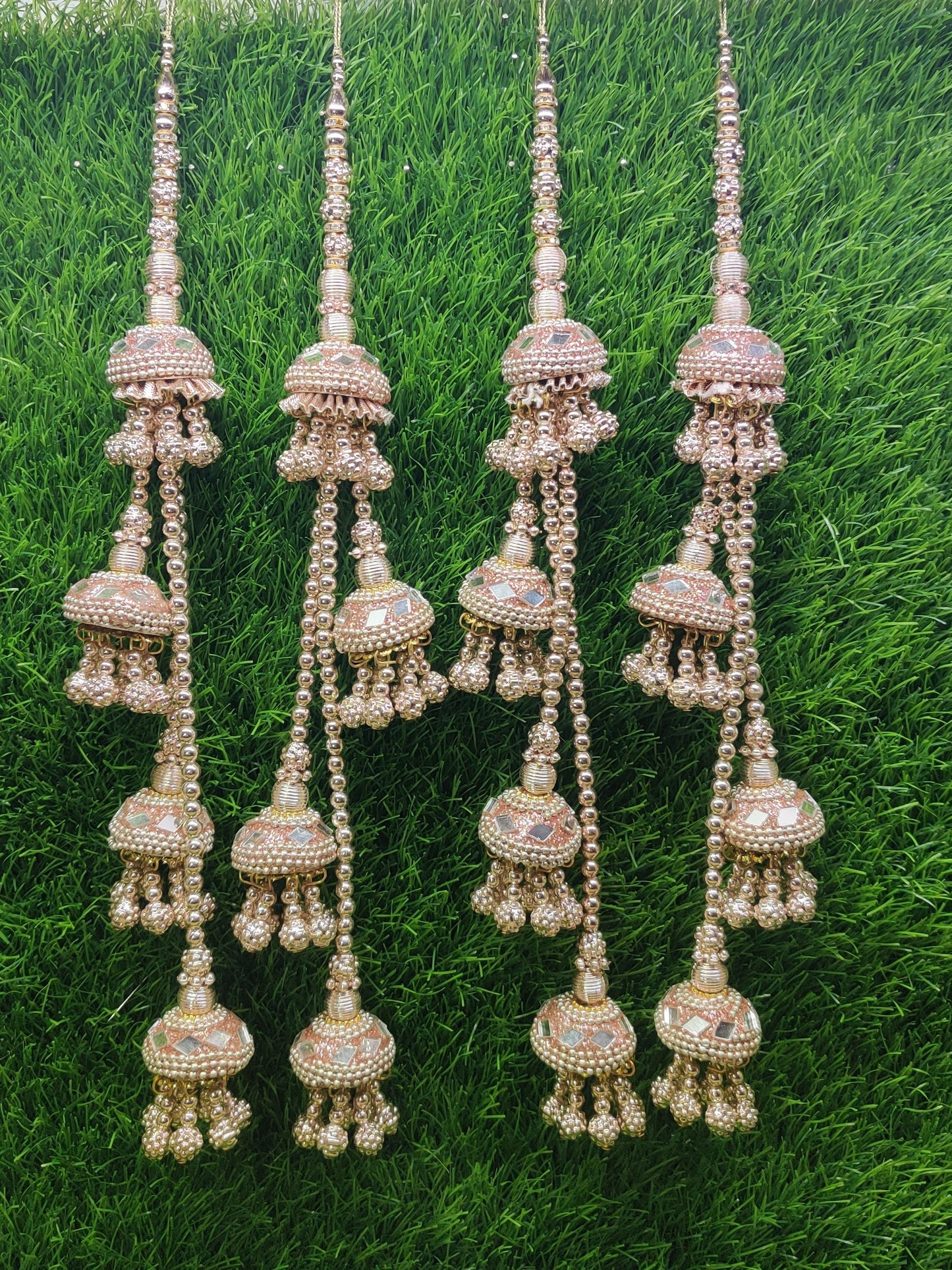 Gold/ Rose Gold/ Silver beaded Lahenga Latkan Tassels, home décor, hanging for Handbags, Indian Sewing Latkan for Saree, Dupatta