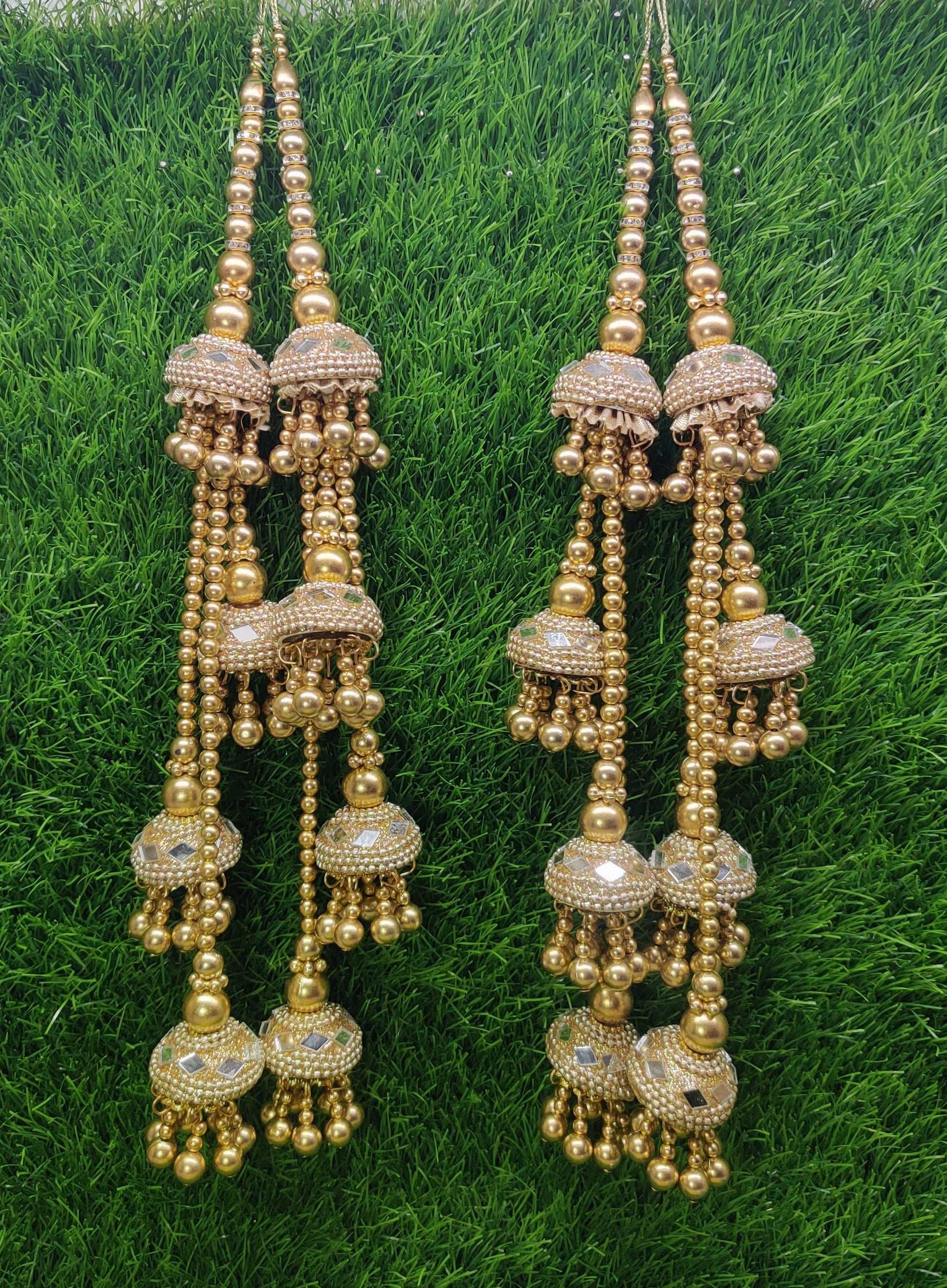 Gold/ Rose Gold/ Silver beaded Lahenga Latkan Tassels, home décor, hanging for Handbags, Indian Sewing Latkan for Saree, Dupatta