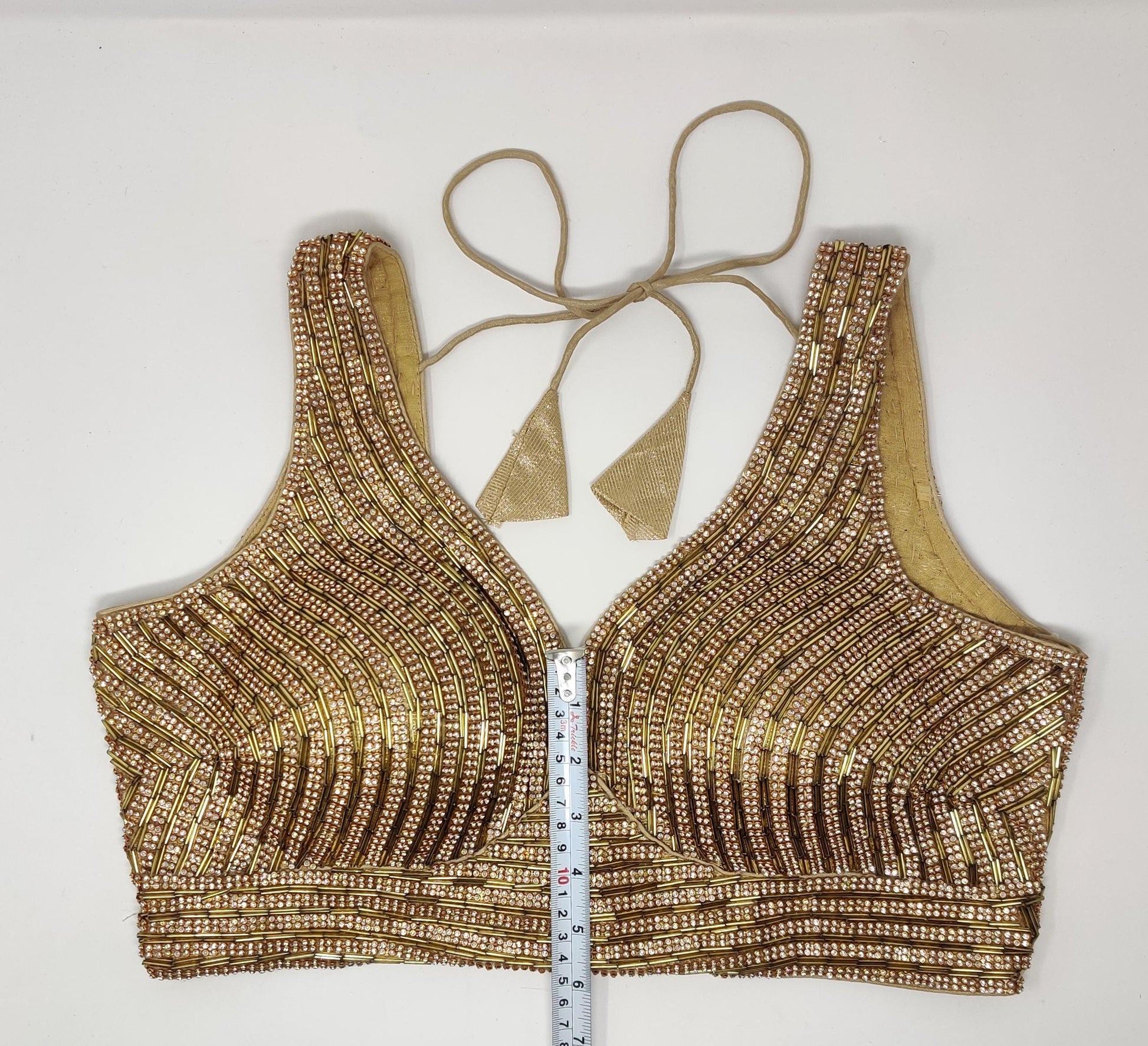 Indian designer heavy Beaded stitched blouse, Golden colour, Readymade Indian Bridal Saree Blouse, latest design blouse for women
