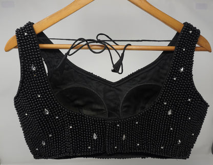 Designer Blouse, Black color, heavy Beaded, Ready to wear, Best seller, Indian Bridal Saree Blouse, Christmas, latest design for women