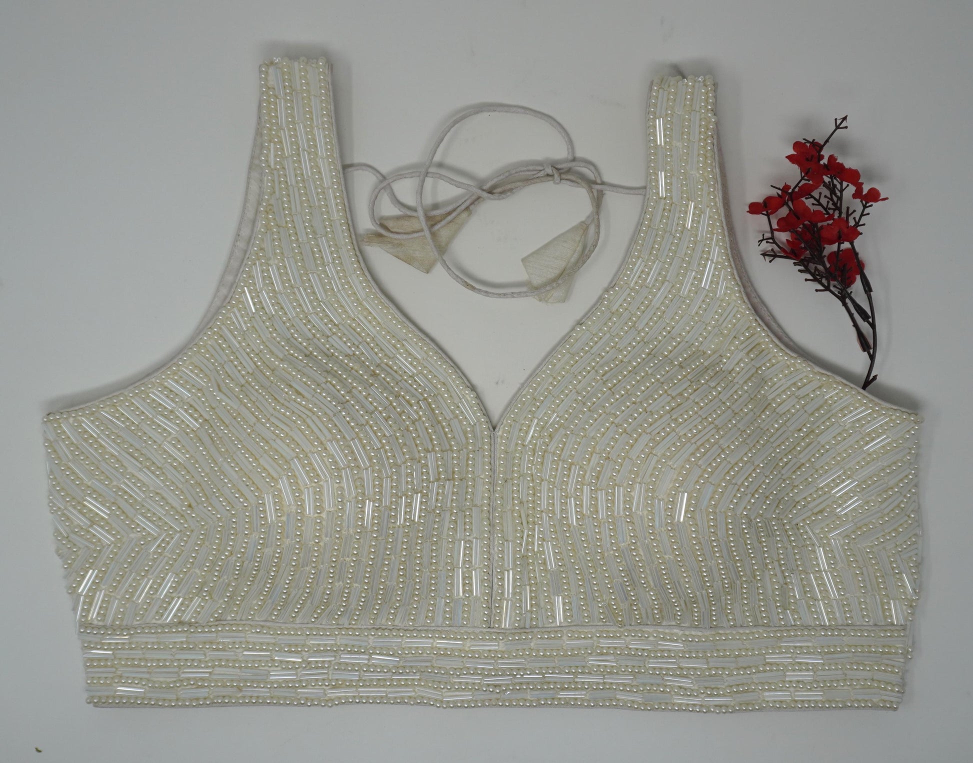 Designer Blouse, White color, heavy Beaded, Ready to wear, Best seller, Indian Bridal Saree Blouse, Christmas, latest design for women