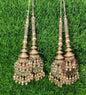 Gold Indian Beaded Tassel for Saree Blouse Lehenga Embellished HandBags Dupatta Decorative dress Latkan for Women 1 Pair
