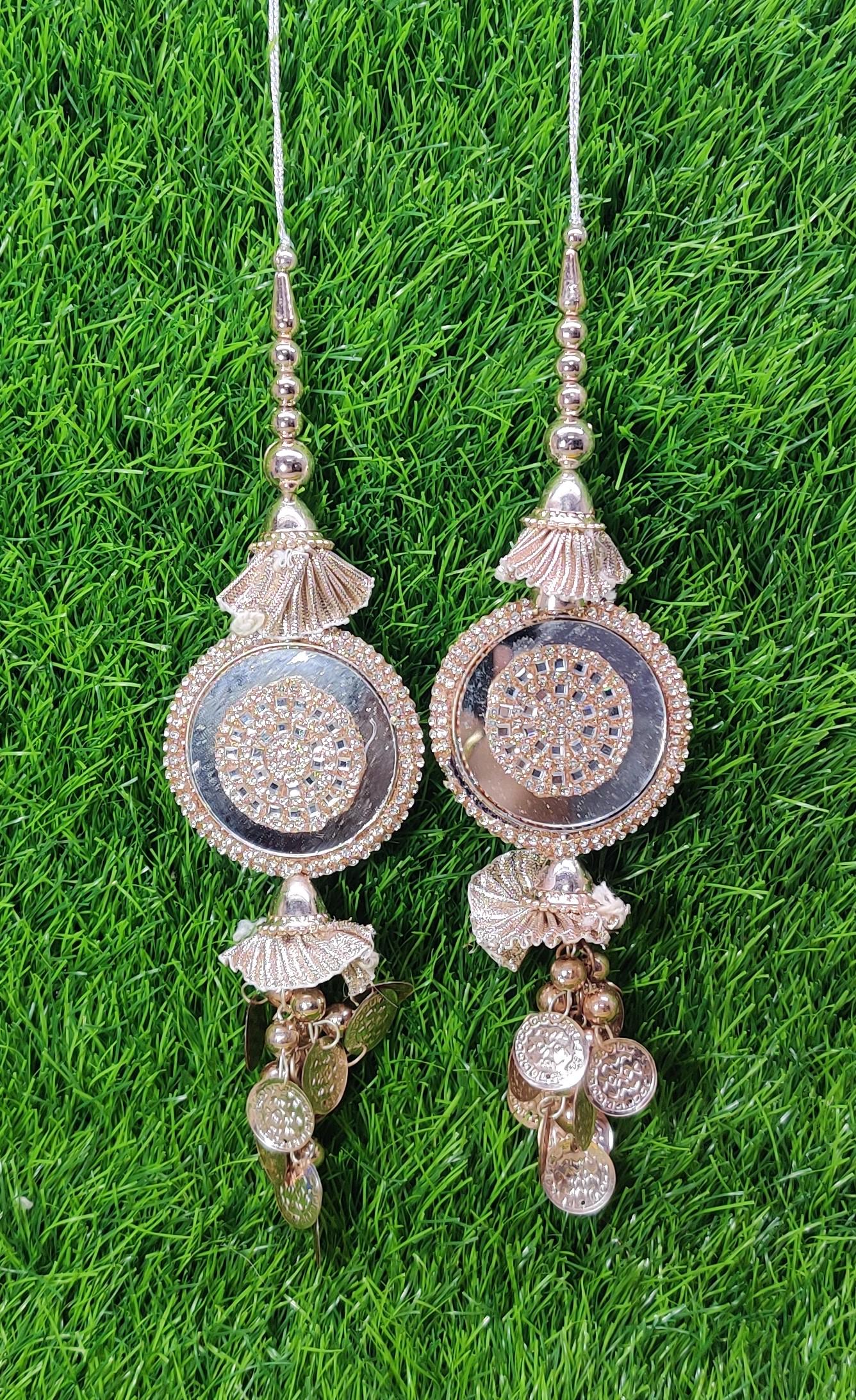 Silver/ Gold/ Rose Gold Indian Beaded Tassel for Saree Blouse Lehenga Embellished HandBags Dupatta Decorative dress Latkan for Women 1 Pair