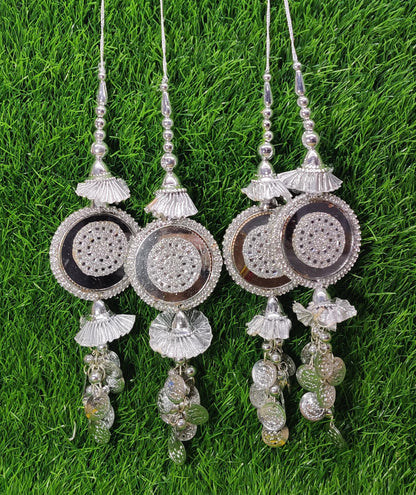 Silver/ Gold/ Rose Gold Indian Beaded Tassel for Saree Blouse Lehenga Embellished HandBags Dupatta Decorative dress Latkan for Women 1 Pair