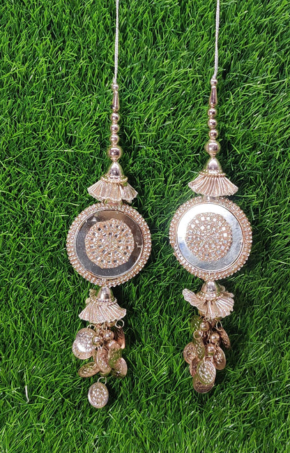 Silver/ Gold/ Rose Gold Indian Beaded Tassel for Saree Blouse Lehenga Embellished HandBags Dupatta Decorative dress Latkan for Women 1 Pair