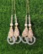 Golden/ White Indian Beaded Tassel for Saree Blouse Lehenga Embellished HandBags Dupatta Decorative dress Latkan for Women 1 Pair