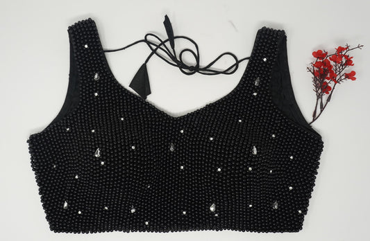 Designer Blouse, Black color, heavy Beaded, Ready to wear, Best seller, Indian Bridal Saree Blouse, Christmas, latest design for women