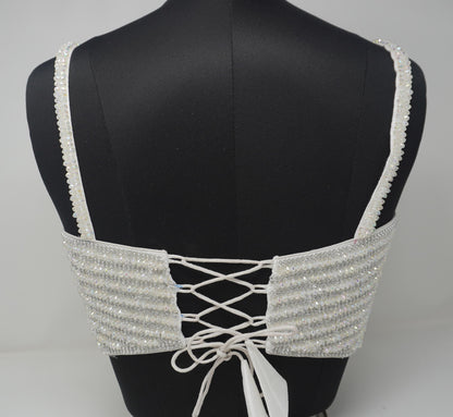 Designer Blouse, White color, Crystal Beaded, Ready to wear, Best seller, Indian Bridal Saree Blouse, Christmas, latest design for women