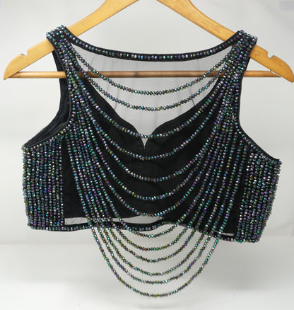 Designer Blouse, Black color, Heavy Beaded, Ready to wear, Best seller, Indian Bridal Saree Blouse, Christmas, latest design for women