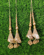 Silver/ Gold Indian Beaded Tassel for Saree Blouse Lehenga Embellished HandBags Dupatta Decorative dress Latkan for Women 1 Pair