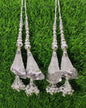 Silver/ Gold Indian Beaded Tassel for Saree Blouse Lehenga Embellished HandBags Dupatta Decorative dress Latkan for Women 1 Pair