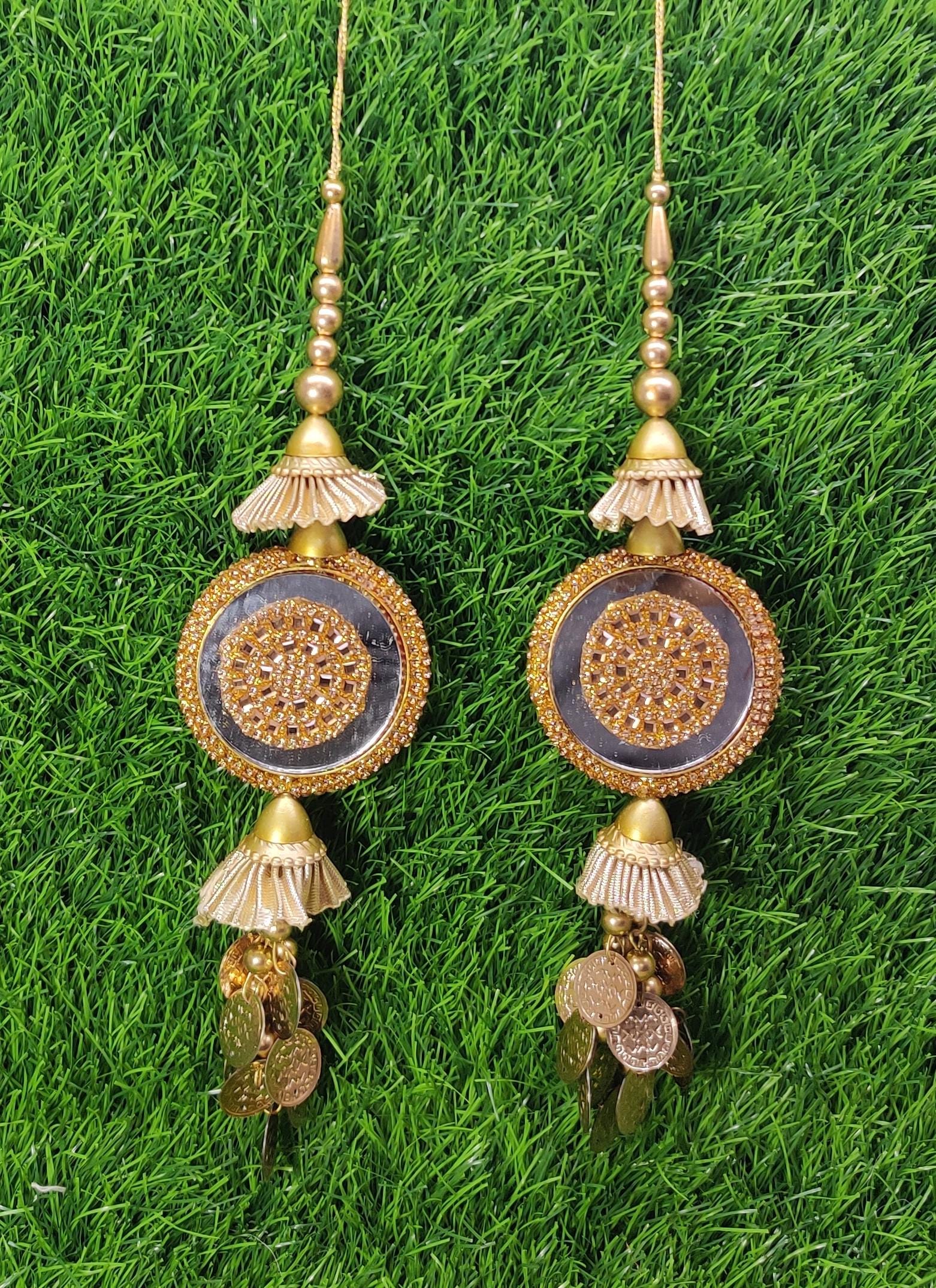 Silver/ Gold/ Rose Gold Indian Beaded Tassel for Saree Blouse Lehenga Embellished HandBags Dupatta Decorative dress Latkan for Women 1 Pair