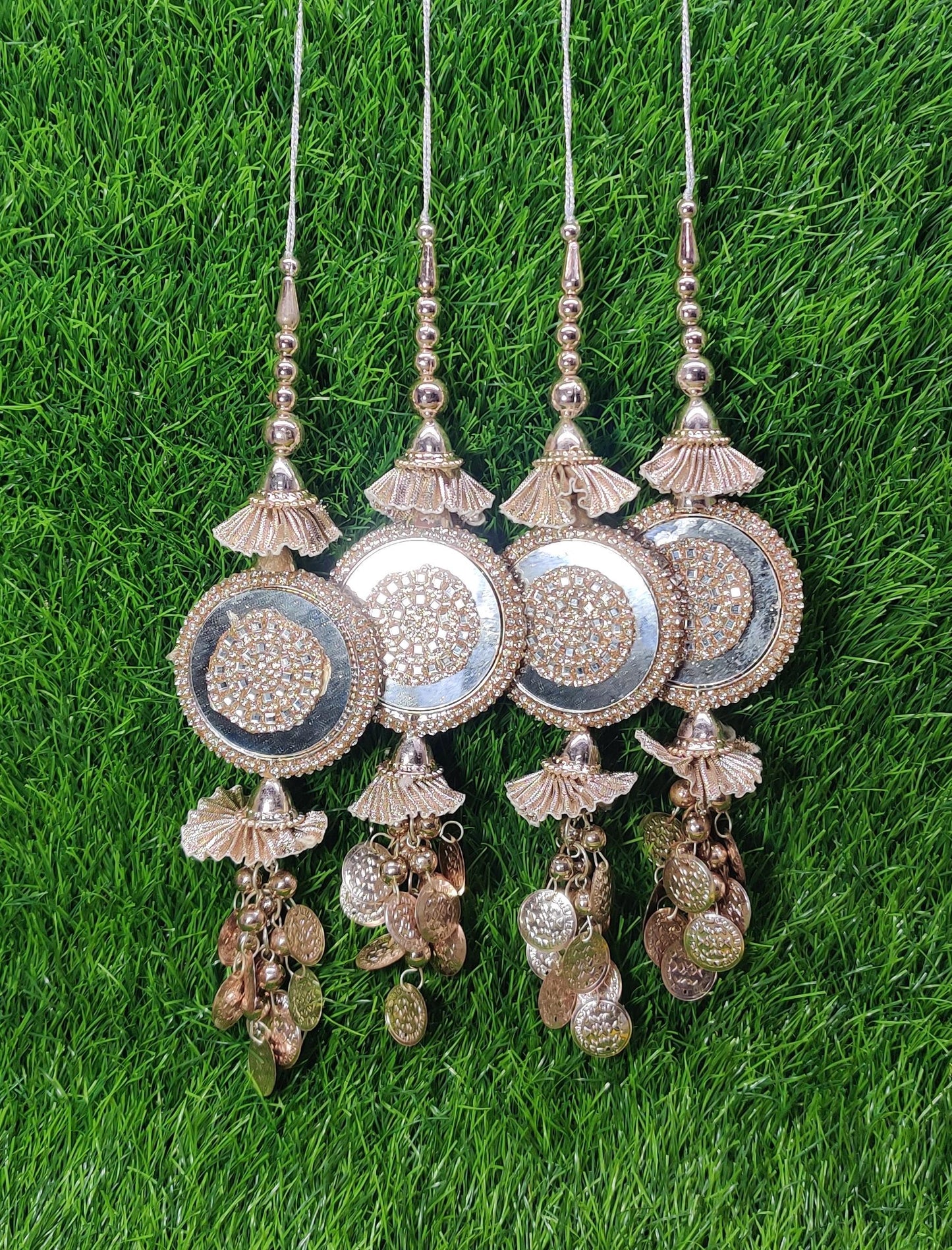 Silver/ Gold/ Rose Gold Indian Beaded Tassel for Saree Blouse Lehenga Embellished HandBags Dupatta Decorative dress Latkan for Women 1 Pair