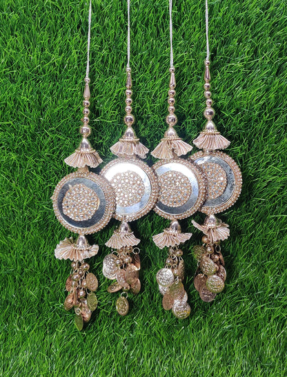 Silver/ Gold/ Rose Gold Indian Beaded Tassel for Saree Blouse Lehenga Embellished HandBags Dupatta Decorative dress Latkan for Women 1 Pair