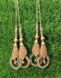 Golden/ White Indian Beaded Tassel for Saree Blouse Lehenga Embellished HandBags Dupatta Decorative dress Latkan for Women 1 Pair