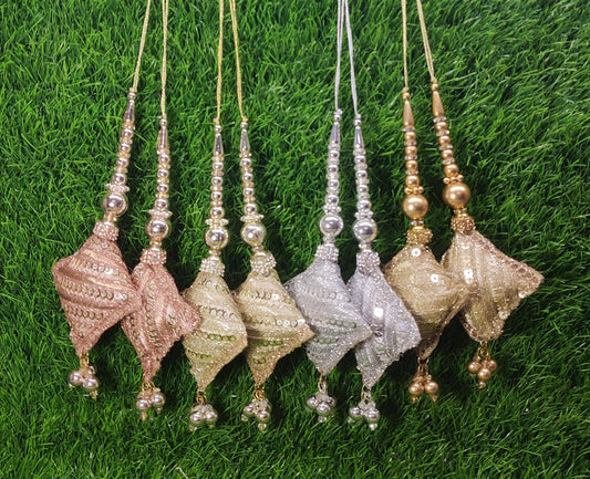 Rose Gold/ Light Gold/ Silver/ Golden Indian Beaded Cushioned Tassel for Saree Blouse Lehenga Embellished HandBags Dupatta Latkan for Women