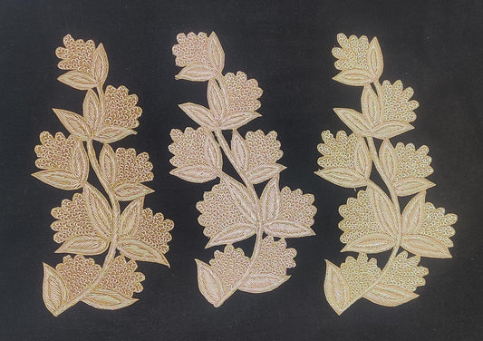 Handmade Indian Beaded Shoulder Applique Patch - Sewing Embellishment for Dresses, Cushions, Crafting, and Bags, 1 Piece