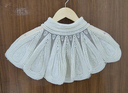 White beaded Bridal Shrug Bolero Beaded Shoulder Wrap Shawl for Weddings and Evening Wear for Brides