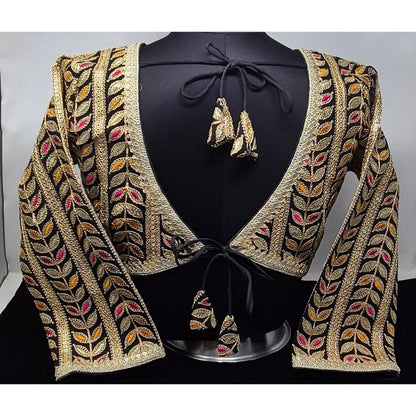 Indian designer Black color Sequin Embroidered stitched blouse, Readymade Indian Bridal Saree Blouse, latest design blouse for women