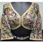 Indian designer Blue color Sequin Embroidered stitched blouse, Readymade Indian Bridal Saree Blouse, latest design blouse for women