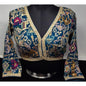 Indian designer Turq Blue color Sequin Embroidered stitched blouse, Readymade Indian Bridal Saree Blouse, latest design blouse for women