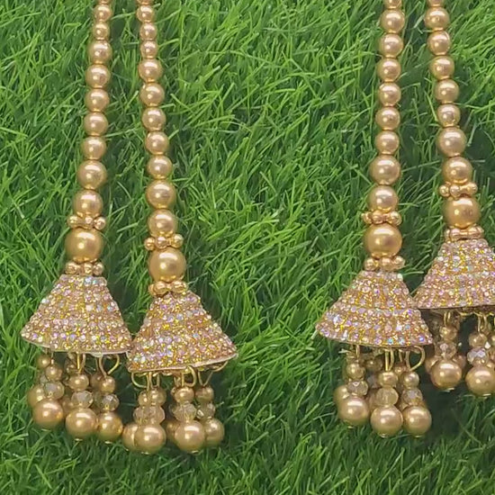 Golden Beaded Blouse Lahenga Latkan Tassels, home décor, hanging for Handbags, Indian Sewing Latkan for Saree, Dupatta