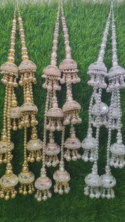 Gold/ Rose Gold/ Silver beaded Lahenga Latkan Tassels, home décor, hanging for Handbags, Indian Sewing Latkan for Saree, Dupatta