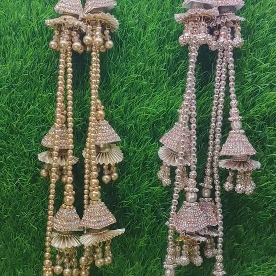 Gold/ Rose Gold beaded Lahenga Latkan Tassels, home décor, hanging for Handbags, Indian Sewing Latkan for Saree, Dupatta