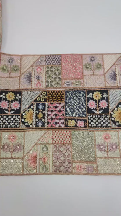 3 yard 6.0 cm wide Indian Saree Border Boho Lace Embroidery Ribbon Cushion Table runner curtains wedding Sewing Crafting Trim Headbands