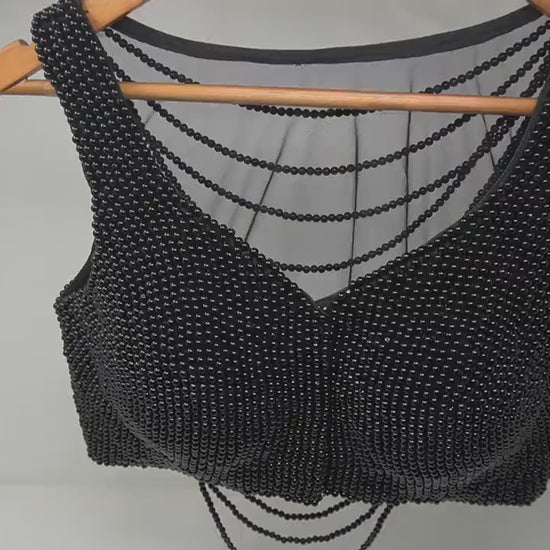 Designer Blouse, Black color, Heavy Beaded, Ready to wear, Best seller, Indian Bridal Saree Blouse, Christmas, latest design for women