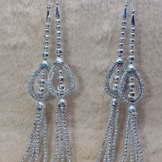 Indian Handmade Beaded Latkan Tassels for Saree Blouse HandBags Hangings Dupatta Bridal Wedding dress for Women pair of 2 pcs