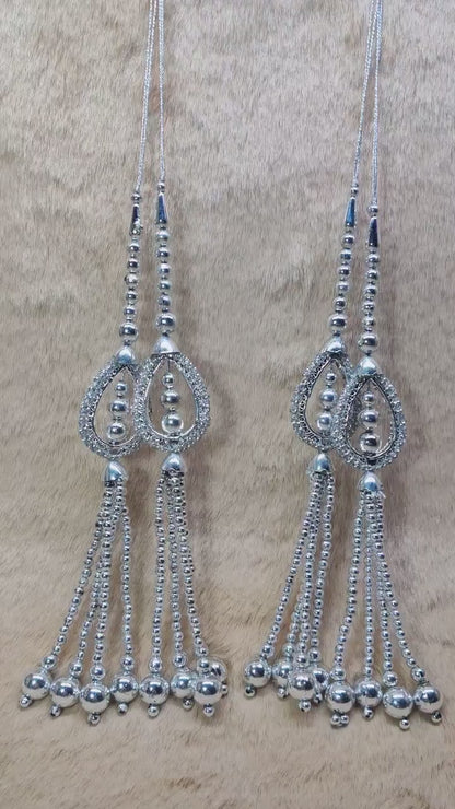 Indian Handmade Beaded Latkan Tassels for Saree Blouse HandBags Hangings Dupatta Bridal Wedding dress for Women pair of 2 pcs
