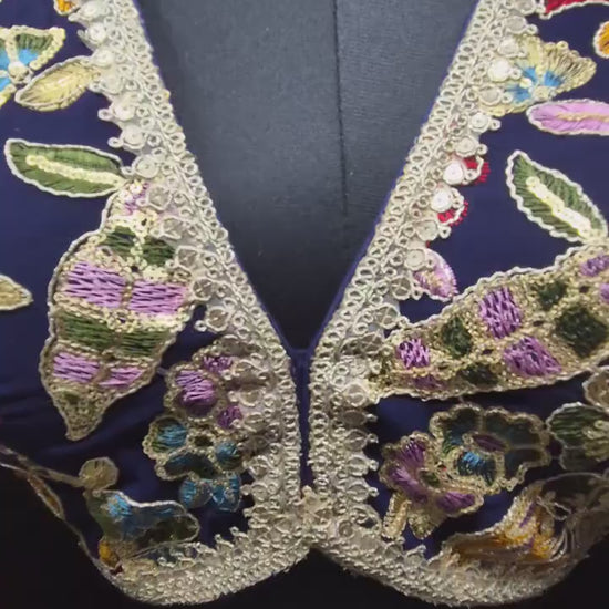 Indian designer Blue color Sequin Embroidered stitched blouse, Readymade Indian Bridal Saree Blouse, latest design blouse for women