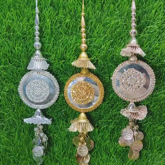 Silver/ Gold/ Rose Gold Indian Beaded Tassel for Saree Blouse Lehenga Embellished HandBags Dupatta Decorative dress Latkan for Women 1 Pair