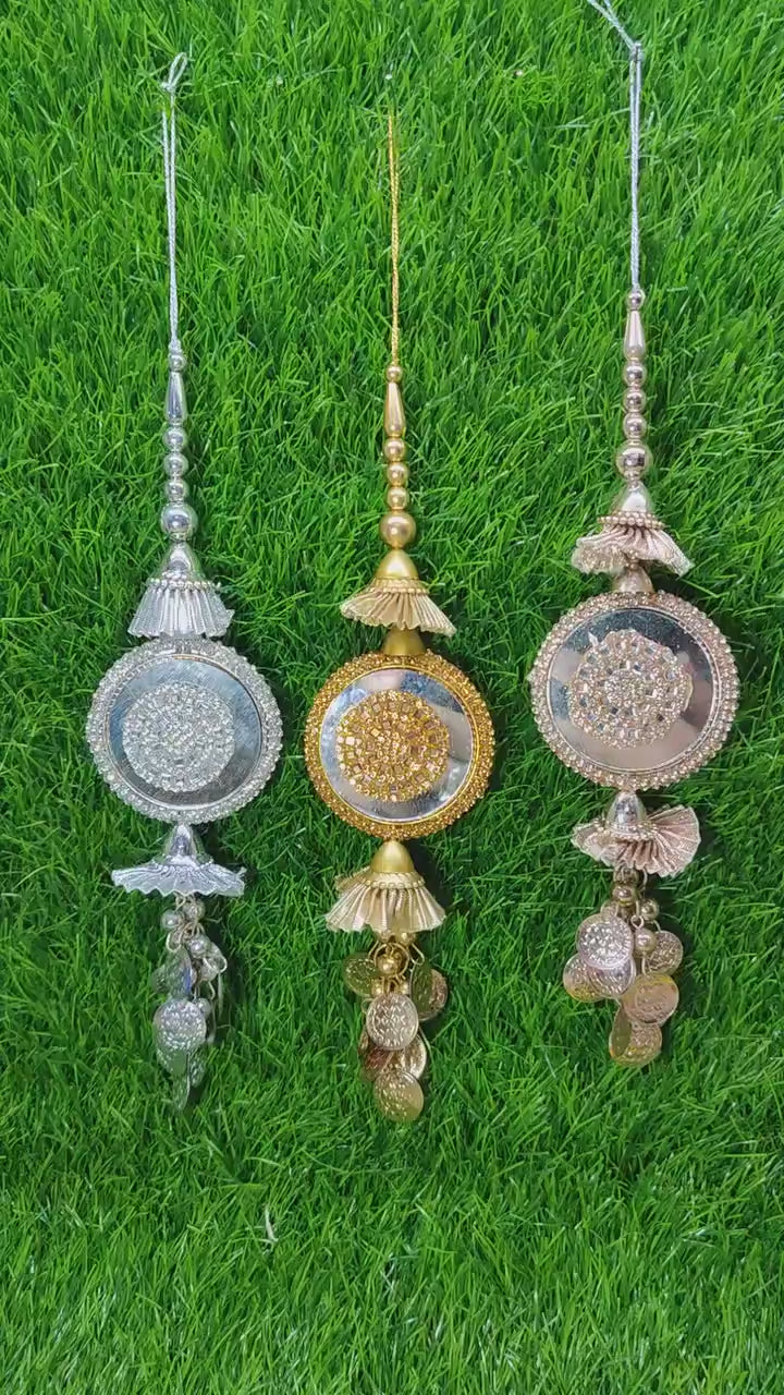 Silver/ Gold/ Rose Gold Indian Beaded Tassel for Saree Blouse Lehenga Embellished HandBags Dupatta Decorative dress Latkan for Women 1 Pair