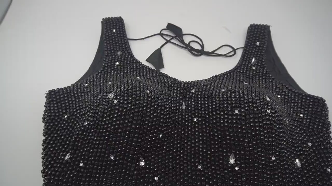 Designer Blouse, Black color, heavy Beaded, Ready to wear, Best seller, Indian Bridal Saree Blouse, Christmas, latest design for women