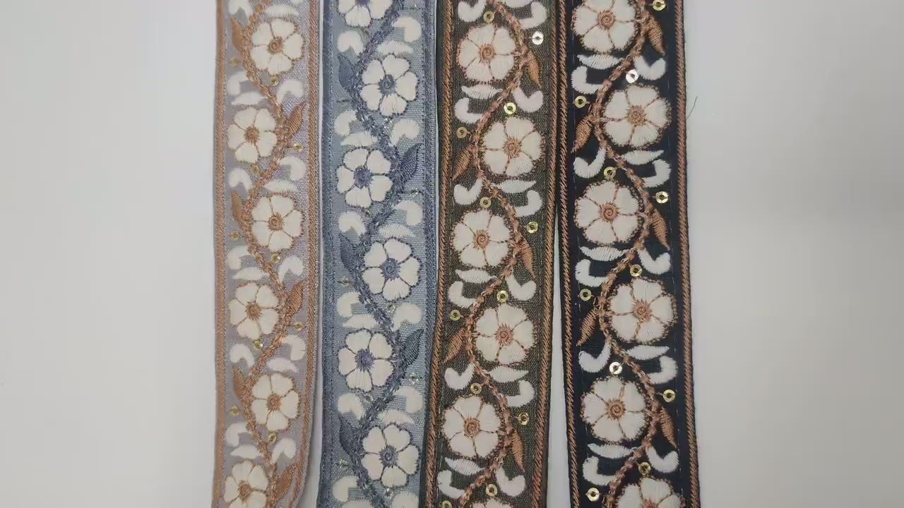 3 yard 3.0 cm wide Indian Saree Border Boho Lace Embroidery Ribbon Cushion Table runner curtains wedding Sewing Crafting Trim Headbands