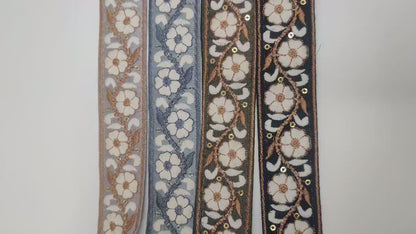 3 yard 3.0 cm wide Indian Saree Border Boho Lace Embroidery Ribbon Cushion Table runner curtains wedding Sewing Crafting Trim Headbands