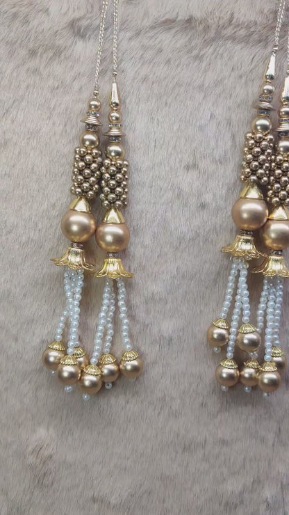 Indian Handmade Latkan for Saree Blouse Lehenga HandBags Dupatta Decoration Bridal Tassel Wedding dress for Women pair of 2 pcs