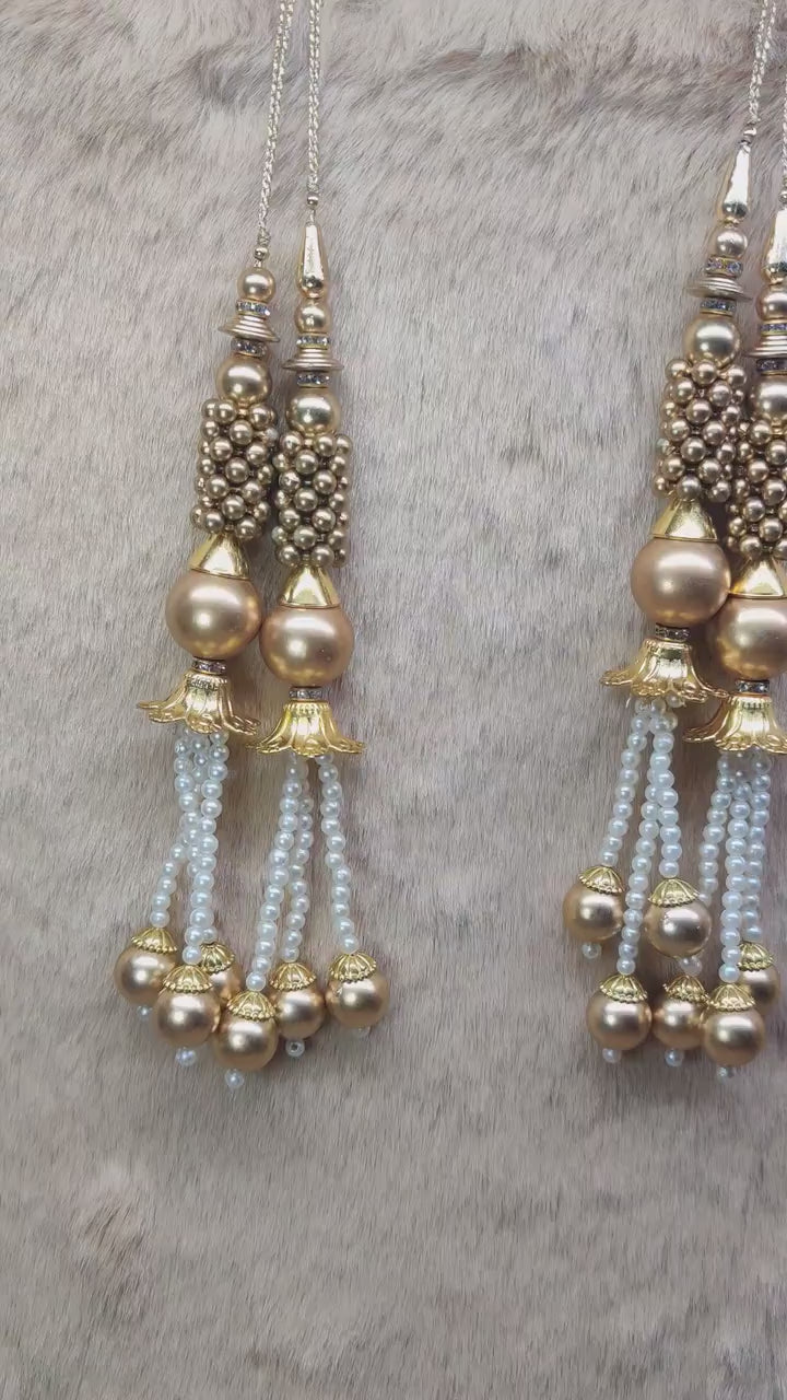 Indian Handmade Latkan for Saree Blouse Lehenga HandBags Dupatta Decoration Bridal Tassel Wedding dress for Women pair of 2 pcs