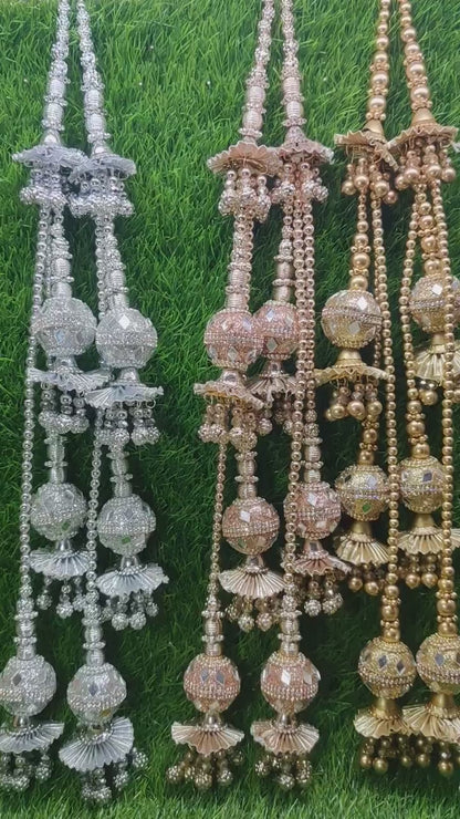 Silver/ Rose Gold/ Gold beaded Lahenga Latkan Tassels, home décor, hanging for Handbags, Indian Sewing Latkan for Saree, Dupatta