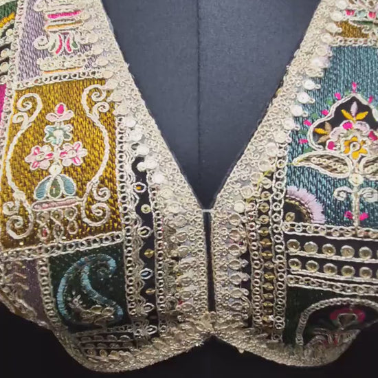 Indian designer Multi color Sequin Embroidered stitched blouse, Readymade Indian Bridal Saree Blouse, latest design blouse for women